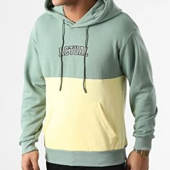 De gros ✔️ Sweat Capuche 55-29 Jaune Vert de Classic Series ✨