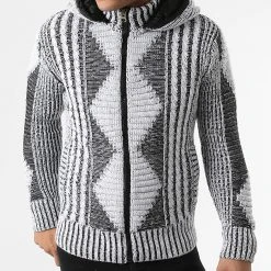 Budget 🤩 Gilet Zippé Capuche 1021 Blanc Noir Chiné de Classic Series ✔️ 8 Budget 🤩 Gilet Zippé Capuche 1021 Blanc Noir Chiné de Classic Series ✔️ -Classic Series Soldes classic series 291231 1021 WHITE BLACK 20211111T160747 03