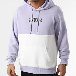 Budget ✨ Sweat Capuche 55-029 Lila Blanc de Classic Series ⭐