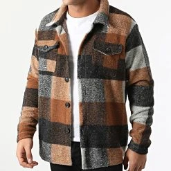 Promo ❤️ Surchemise A Carreaux H60054J4451010A1 Marron Gris Noir de Classic Series ⌛