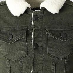 Promo 💯 Veste Jean Col Mouton Enfant K-3006 Vert Kaki de Classic Series 💯 -Classic Series Soldes classic series 292219 K 3006 20211122T122427 02