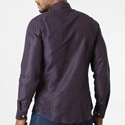 Grosses soldes 👏 Chemise A Manches Longues Slim5024 Bleu Marine Rouge de Classic Series 👏 -Classic Series Soldes classic series 292708 SLIM5024 2 20211124T151710 04