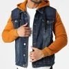Promo 😀 Veste Jean Capuche 1944 Bleu Denim Orange de Classic Series 🌟 -Classic Series Soldes classic series 292849 1944 BLEU CAMEL 20211129T092102 01