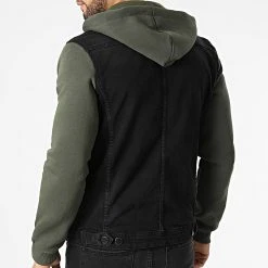 Tout neuf 🧨 Veste Jean Capuche 1949 Noir Vert Kaki de Classic Series ⭐ -Classic Series Soldes classic series 292851 1949 BLACK KHAKI 20211129T093326 04