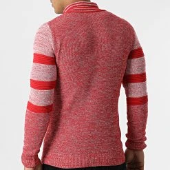 Nouveau 😍 Pull Col Amplified 2109 Rouge Chiné de Classic Series 🤩 -Classic Series Soldes classic series 294426 2109 RED 20211210T150828 04