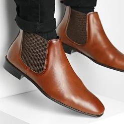 De gros 🔥 Chelsea Boots C26-03 Marron de Classic Series 😀
