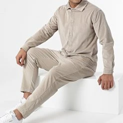 Remise 😍 Ensemble Surchemise et Pantalon 701000 Taupe de Classic Series 💯