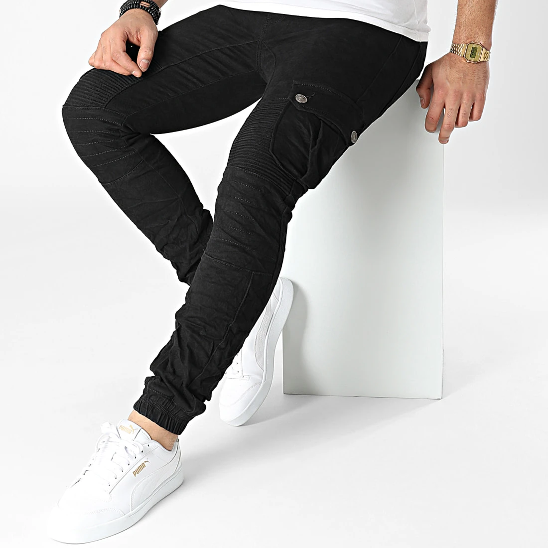 Remise 🥰 Jogger Pant E6979 Noir de Classic Series ✔️ 5 Remise 🥰 Jogger Pant E6979 Noir de Classic Series ✔️ – Image 3