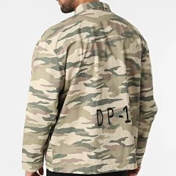 Budget ⌛ Chemise Manches Longues Zippée Camouflage Boxy Canvas Vert Kaki Beige de Classic Series 🧨 -Classic Series Soldes classic series 300857 AW21 060 DESERT CAMO 20220203T160924 04