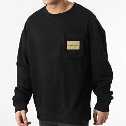 Remise 🥰 Sweat Crewneck AW21-COLL-02-023 Noir de Classic Series ✔️