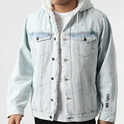 De gros ✔️ Veste Jean Capuche AW21-COLL-2-026 Bleu Wash de Classic Series 👍 -Classic Series Soldes classic series 301703 AW21 COLL 2 026 80S 20220207T160122 03