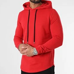 Budget ⌛ Sweat Capuche Oversize 2354 Rouge de Classic Series 👏