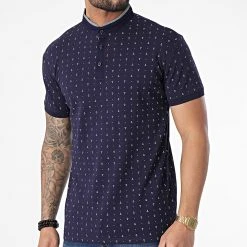 Promo 🛒 Polo A Manches Courtes PL-039 Bleu Marine de Classic Series 🧨