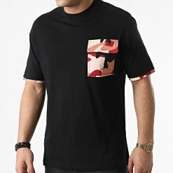 Grosses soldes 👍 Tee Shirt Poche Camouflage G22-630 Noir Rose de Classic Series 🤩