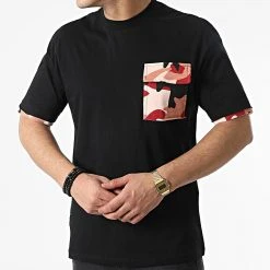 Grosses soldes 👍 Tee Shirt Poche Camouflage G22-630 Noir Rose de Classic Series 🤩 -Classic Series Soldes classic series 304659 G22 630 SIYAH BORDO 20220222T153354 03