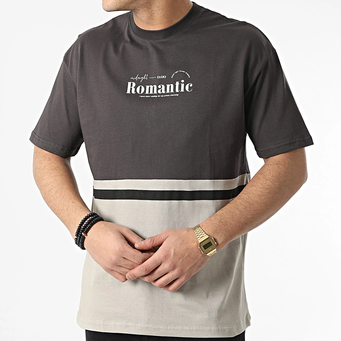 Bon marché ❤️ Tee ⭐ Shirt G22-572 Beige Gris Anthracite de Classic Series 😍 5 Bon marché ❤️ Tee ⭐ Shirt G22-572 Beige Gris Anthracite de Classic Series 😍 – Image 3