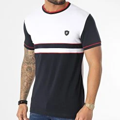 Grosses soldes 🎉 Tee Shirt 20219 Blanc Bleu Marine de Classic Series ⭐
