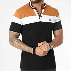 De gros 🌟 Polo Manches Courtes Tricolore 20457 Noir de Classic Series ⌛ -Classic Series Soldes classic series 307281 20457 BLACK 20220304T143400 03