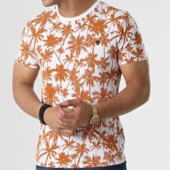 Meilleure vente ⭐ Tee Shirt Floral 3928 Blanc Camel de Classic Series 😀 -Classic Series Soldes classic series 307305 3928 WHITE 20220304T145353 03