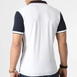 Nouveau 🥰 Polo Manches Courtes Tricolore 20240 Bleu Marine Blanc de Classic Series 🤩 -Classic Series Soldes classic series 307317 20240 NAVY 20220304T145555 04