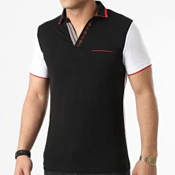 Remise 🎁 Polo Manches Courtes 20285 Noir Blanc de Classic Series 🥰