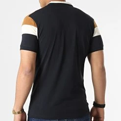 Tout neuf 🧨 Polo Manches Courtes Tricolore 20457 Bleu Marine Camel de Classic Series 😀 -Classic Series Soldes classic series 307366 20457 NAVY 20220304T145752 04