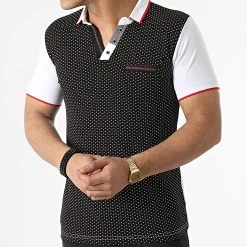 Acheter 🧨 Polo Manches Courtes 20315 Noir Blanc de Classic Series 🔔 -Classic Series Soldes classic series 307409 20315 BLACK 20220304T145310 03