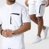 Meilleure affaire ✔️ Ensemble Tee 👍 Shirt A Poche Poitrine Et Short Jogging G22-632 Blanc de Classic Series ✨ -Classic Series Soldes classic series 308358 G22 632T BEYAZ 20220310T155102 01