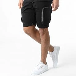 De gros 🎁 Ensemble Tee Shirt A Poche Poitrine Et Short Jogging G22-632 Noir de Classic Series ⭐ -Classic Series Soldes classic series 308360 G22 632T SIYAH 20220310T155304 04