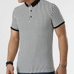 Promo 🥰 Polo A Manches Courtes 1750 Blanc Noir de Classic Series 💯