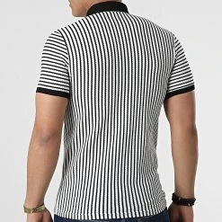 Promo 🥰 Polo A Manches Courtes 1750 Blanc Noir de Classic Series 💯 -Classic Series Soldes classic series 309244 ERS 1750 SIYAH EKRU 20220408T110727 04