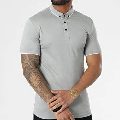 Sortie 🌟 Polo A Manches Courtes 1723 Gris de Classic Series ⭐ -Classic Series Soldes classic series 309259 ERS 1723 GRI 20220317T153401 03