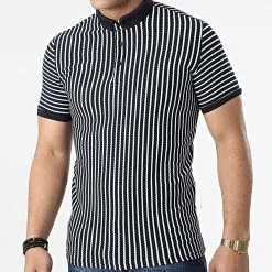 Promo ❤️ Polo A Manches Courtes 1750 Bleu Marine Blanc de Classic Series 🎁