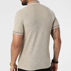 Coupon ✨ Polo A Manches Courtes 1246 Beige de Classic Series ❤️ -Classic Series Soldes classic series 309266 ERS 1246 BEJ 20220317T153013 04