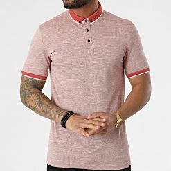 Promo ⭐ Polo A Manches Courtes 1713 Rouge Brique Chiné de Classic Series 🎉 -Classic Series Soldes classic series 309280 ERS 1713 KIREMIT 20220317T153252 03