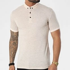 Meilleure vente ⌛ Polo A Manches Courtes 1095 Beige Chiné de Classic Series ✔️