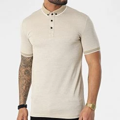 Bon marché ❤️ Polo A Manches Courtes 1713 Beige de Classic Series 💯