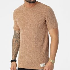 Remise 👍 Tee Shirt 1258 Camel Chiné de Classic Series ✔️