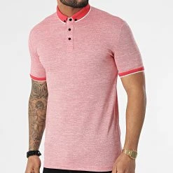 Tout neuf ✔️ Polo A Manches Courtes 1713 Rouge Chiné de Classic Series ✨