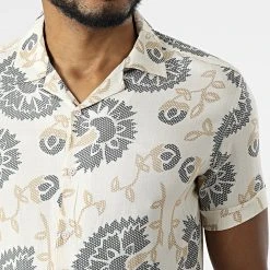 Vente flash 🧨 Chemise Manches Courtes 1400 Beige de Classic Series 😍 -Classic Series Soldes classic series 309393 ERS 1400 4 20220322T143824 02