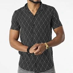 Budget ✨ Chemise Manches Courtes 1400 Noir de Classic Series 🧨 -Classic Series Soldes classic series 309429 ERS 1400 45 20220322T144715 03