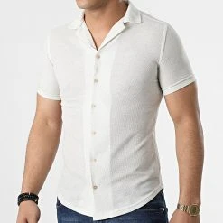 Meilleure affaire ✨ Chemise Manches Courtes 1673 Beige de Classic Series ⭐