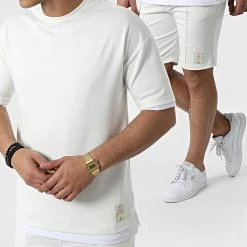 Offres ✔️ Ensemble Tee 🛒 Shirt Et Short Jogging 1253 Blanc de Classic Series ⌛