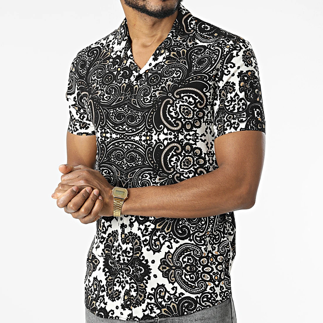 De gros 🔥 Chemise Manches Courtes 1400 Noir de Classic Series 🎁 5 De gros 🔥 Chemise Manches Courtes 1400 Noir de Classic Series 🎁 – Image 3