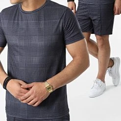 Le moins cher ❤️ Ensemble Tee Shirt Et Short Jogging CH10 Bleu Marine de Classic Series 😀