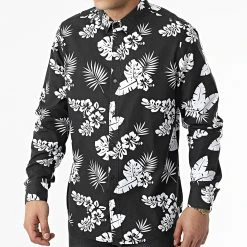 Acheter ✨ Chemise Manches Longues Floral H63130 Noir Blanc de Classic Series 💯