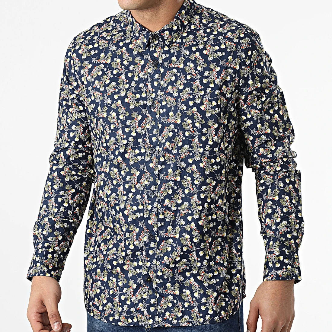 Nouveau ❤️ Chemise Manches Longues Floral H70025 Bleu Marine de Classic Series 🎁 3 Nouveau ❤️ Chemise Manches Longues Floral H70025 Bleu Marine de Classic Series 🎁