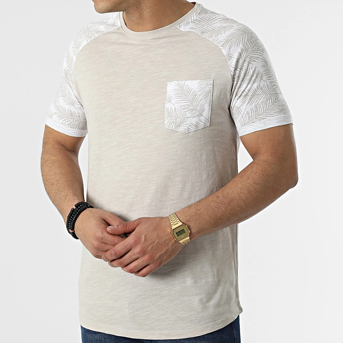 Coupon ✨ Tee 🤩 Shirt Poche H16022 Beige Chiné de Classic Series ⭐ 5 Coupon ✨ Tee 🤩 Shirt Poche H16022 Beige Chiné de Classic Series ⭐ – Image 3