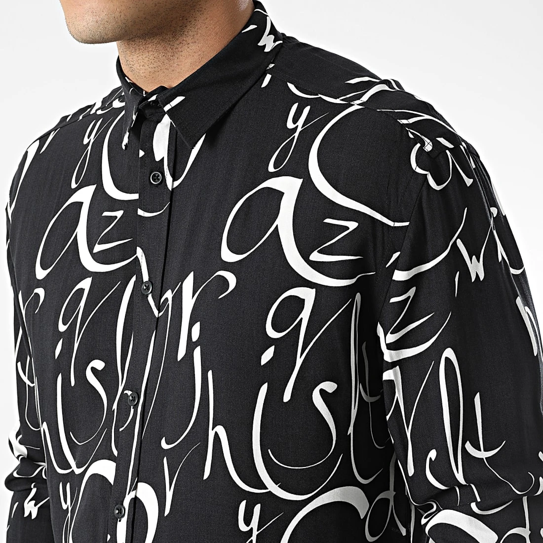 De gros ✨ Chemise Manches Longues G-9033 Noir de Classic Series 🛒 4 De gros ✨ Chemise Manches Longues G-9033 Noir de Classic Series 🛒 – Image 2