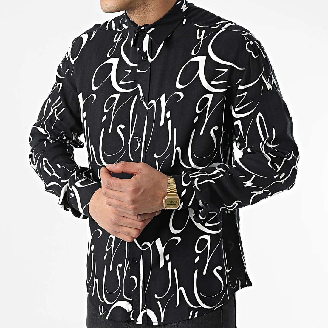 De gros ✨ Chemise Manches Longues G-9033 Noir de Classic Series 🛒 5 De gros ✨ Chemise Manches Longues G-9033 Noir de Classic Series 🛒 – Image 3